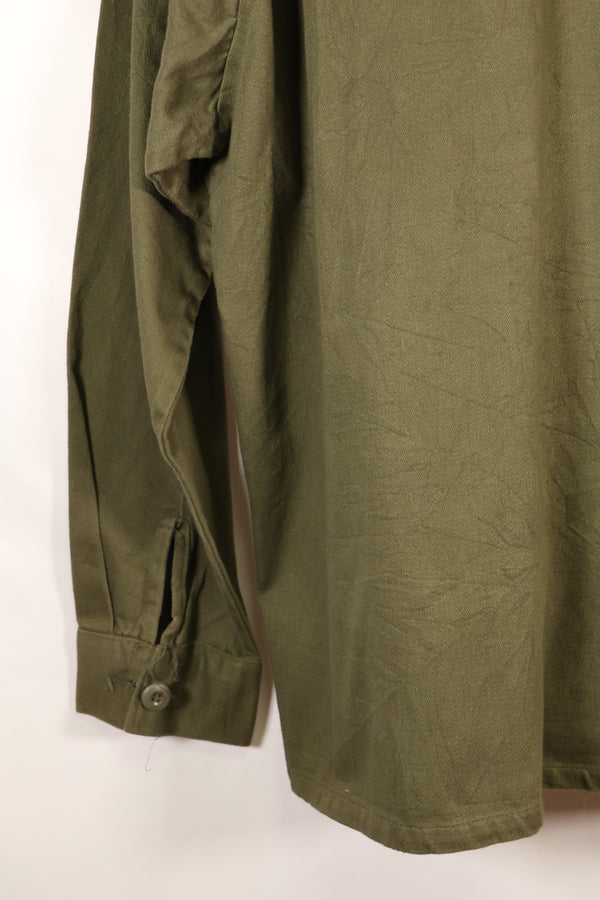 1960s, Estimated Size: MEDIUM, OG-107, Utility Shirt, Rare Cut, Retrofitted Patch, Used