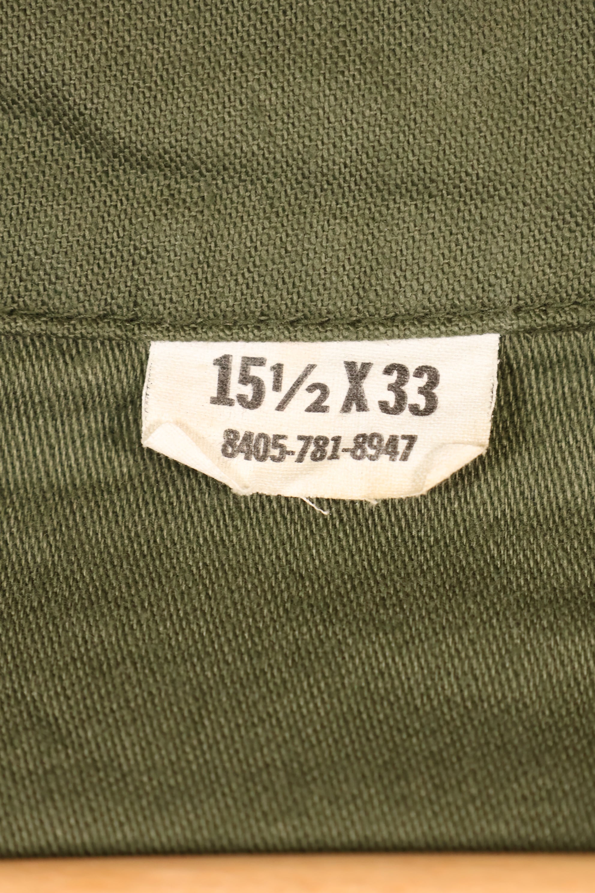 1971 Contract, 15 1/2 x 33, OG-107, Utility Shirt, Good Condition, Used