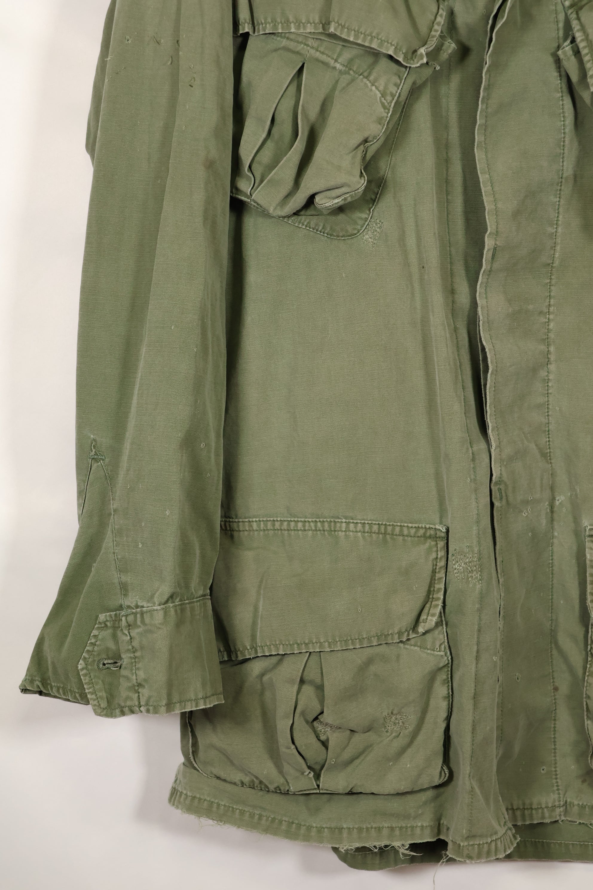 circa 1967-68 size unknown 3rd model jungle fatigues jacket, used, released by a movie company.