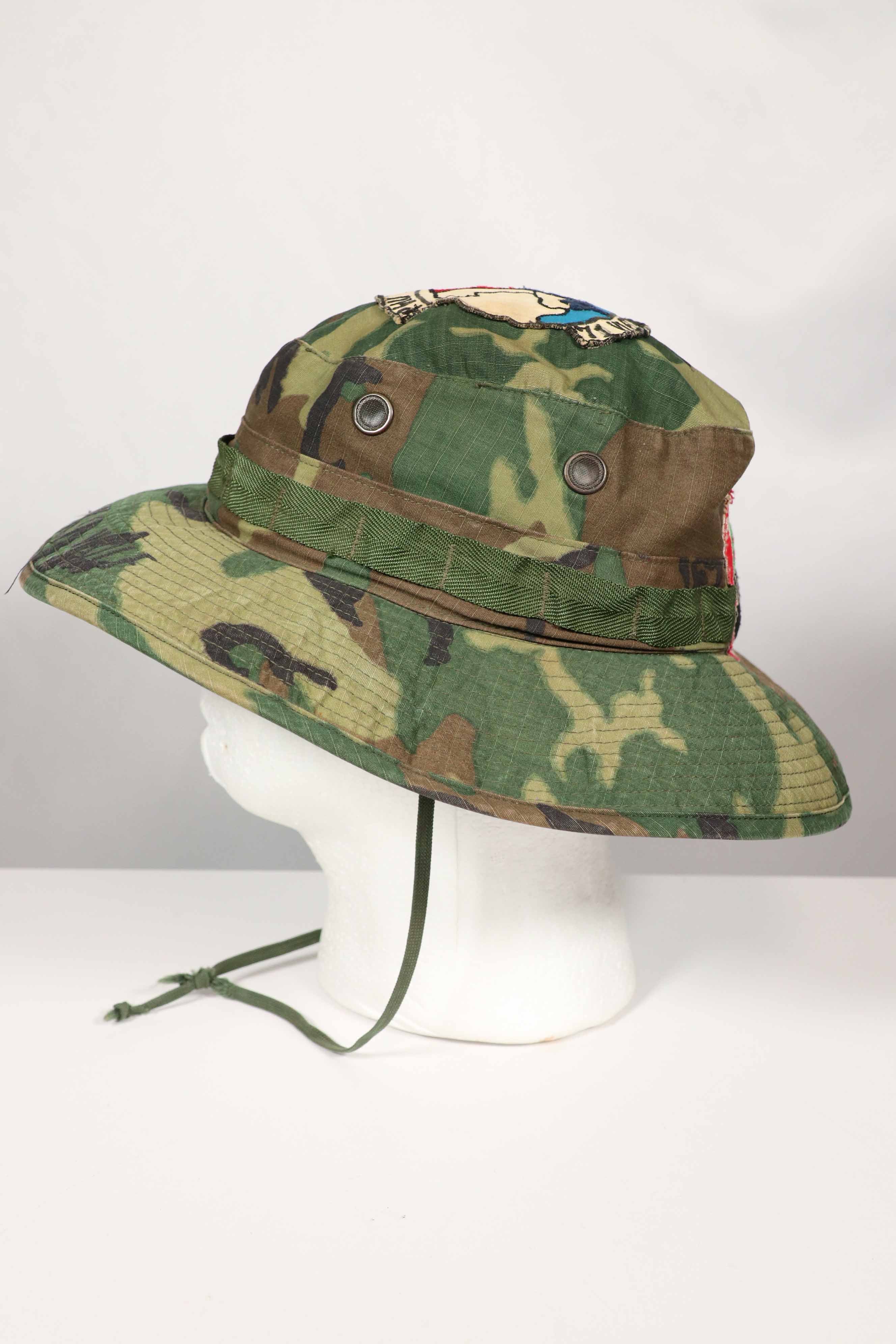 Real ERDL Government Issue Boonei Hat US Army K-9 Military Dog with Locally Made Patch & Embroidery