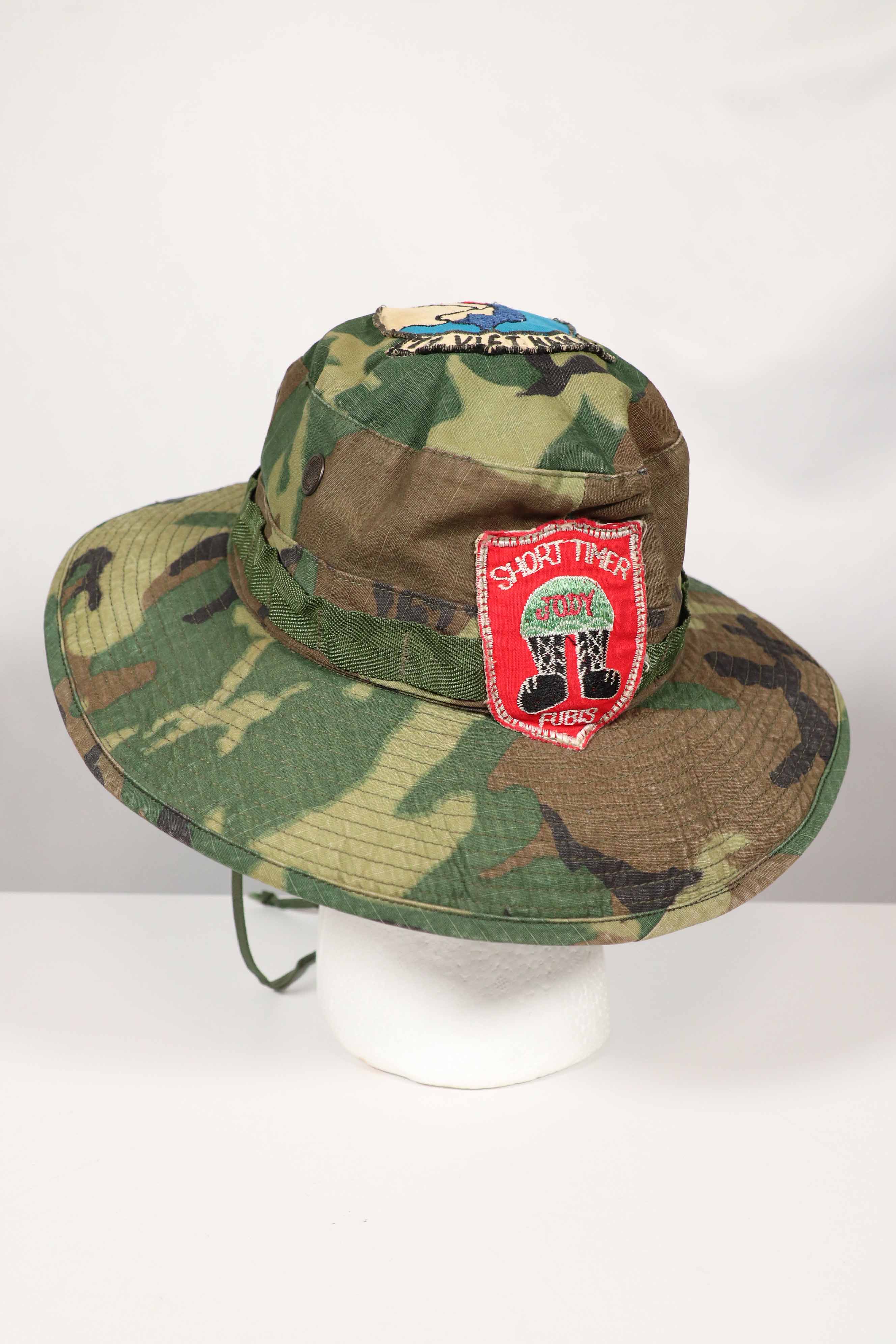 Real ERDL Government Issue Boonei Hat US Army K-9 Military Dog with Locally Made Patch & Embroidery