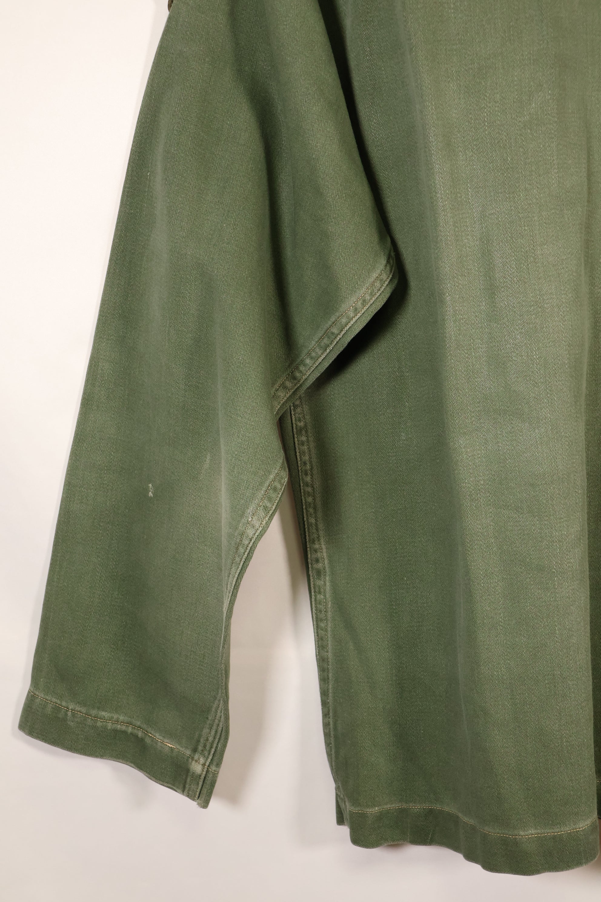 1960s, Estimated Size: SMALL, OG-107 Utility Shirt with Patches, Used