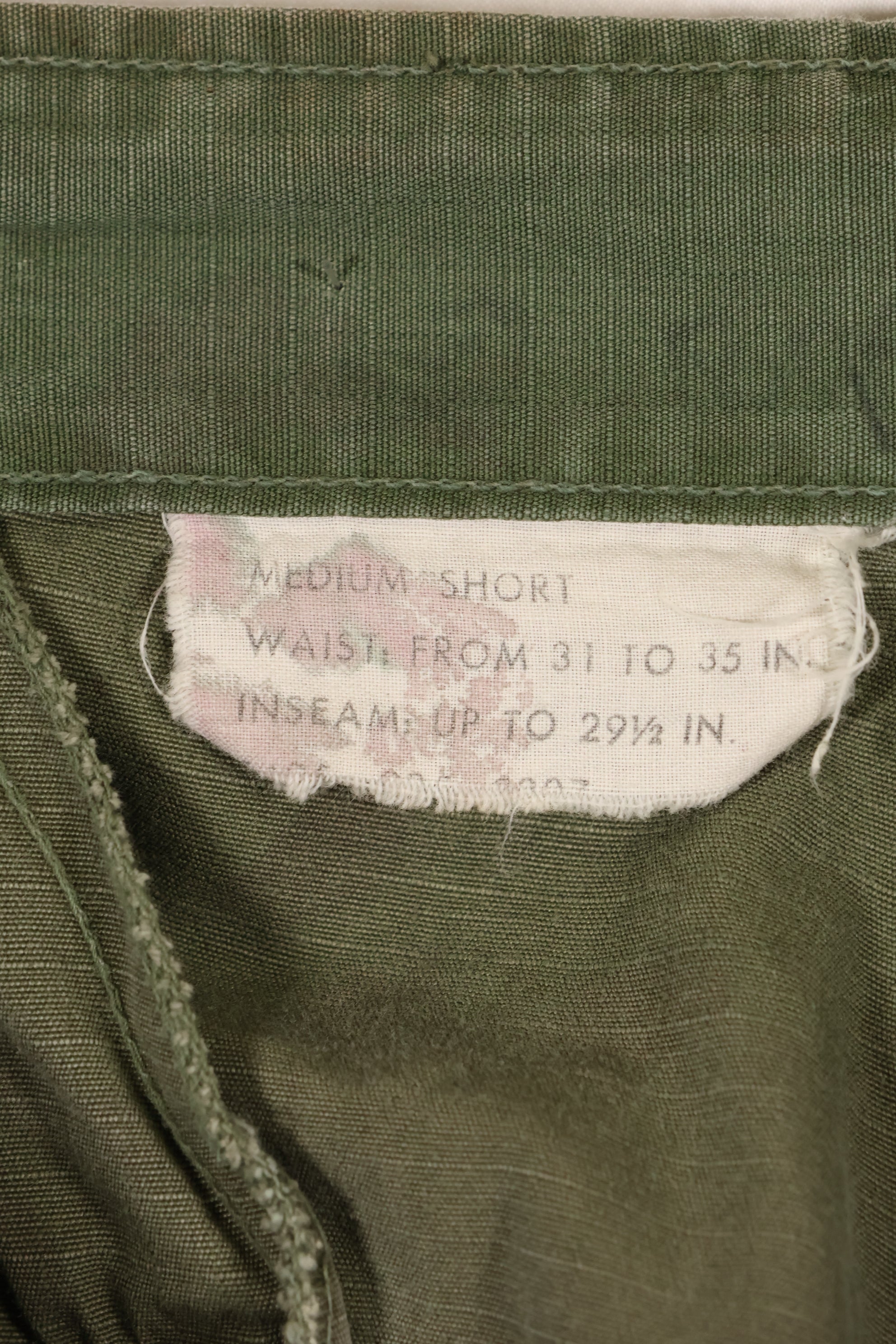 Circa 1967-68 M-S Size 4th Model Jungle Fatigue Pants, Used, Released by Film Company A