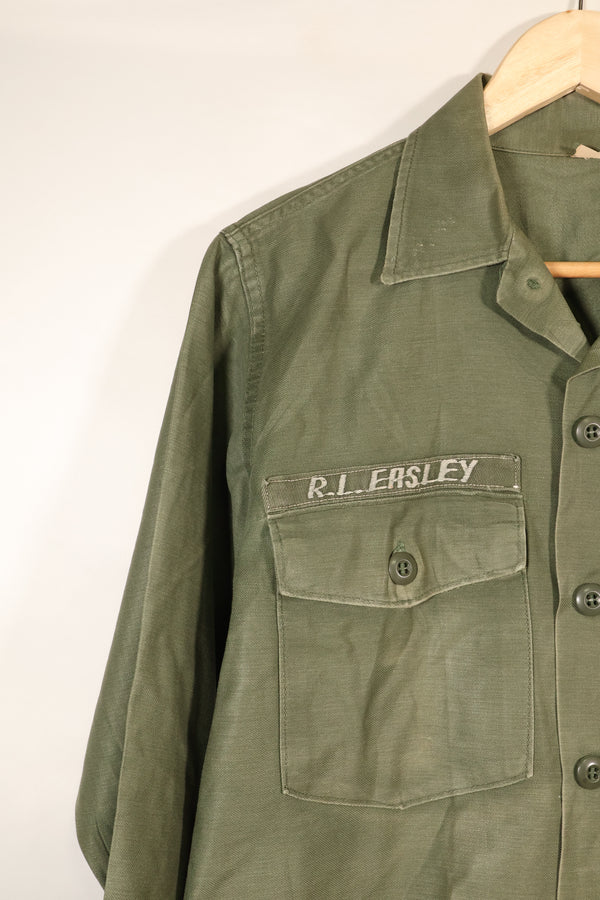 1971 Contract, Estimated Size: SMALL, OG-107 Utility Shirt, U.S. Navy, Original Tapes, Used