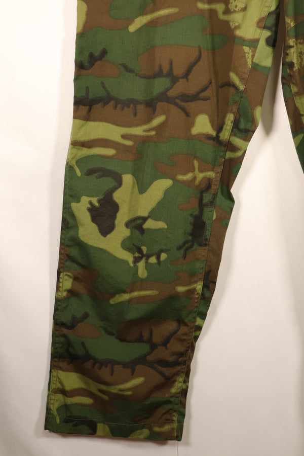 Late 1960s, Size 34–36, ERDL Leaf Camo, Non-Ripstop Fabric, Utility Cut Pants, Used