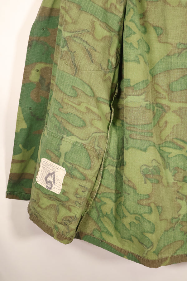 1969 Contract, S-S, ERDL Green Leaf Camo, Jungle Fatigue Jacket, Short-Sleeve Custom, Used