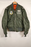 1970 Contract MEDIUM USAF L-2B Flight Jacket, Light Zone, Worn by Bill Eveland, Good Condition
