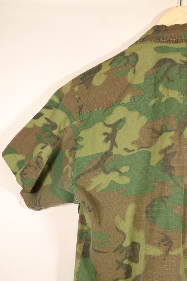 1969 Contract, S-S, ERDL Green Leaf Camo, Jungle Fatigue Jacket, Short-Sleeve Custom, Used