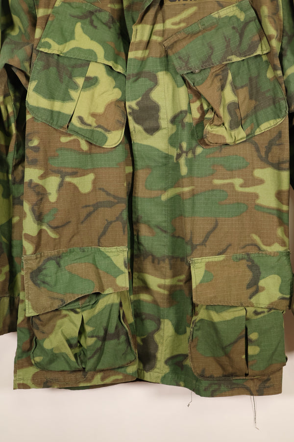 1969 Contract, M-R, U.S. Army ERDL Green Leaf Camo, Jungle Fatigue Jacket, Used