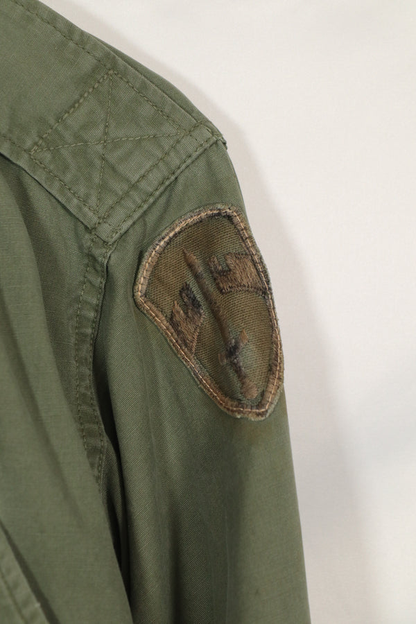 Real 2nd Model Jungle Fatigue Jacket, MACV affiliation, first patch attached, used.