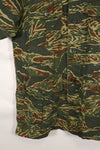 Estimated 1970s tie tiger stripe pattern safari shirt, used.
