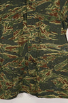 Estimated 1970s tie tiger stripe pattern safari shirt, used.
