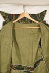 Estimated 1970s tie tiger stripe pattern safari shirt, used.