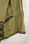 Estimated 1970s tie tiger stripe pattern safari shirt, used.