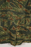 Estimated 1970s tie tiger stripe pattern safari shirt, used.