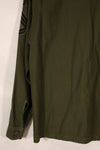 Real 1970 OG-107 utility shirt with Army Airborne insignia, used.