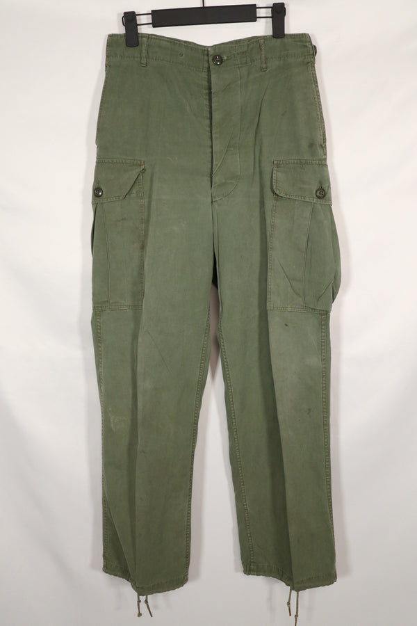 Real 1963 1st Model Jungle Fatigue Pants without leg ties, used.