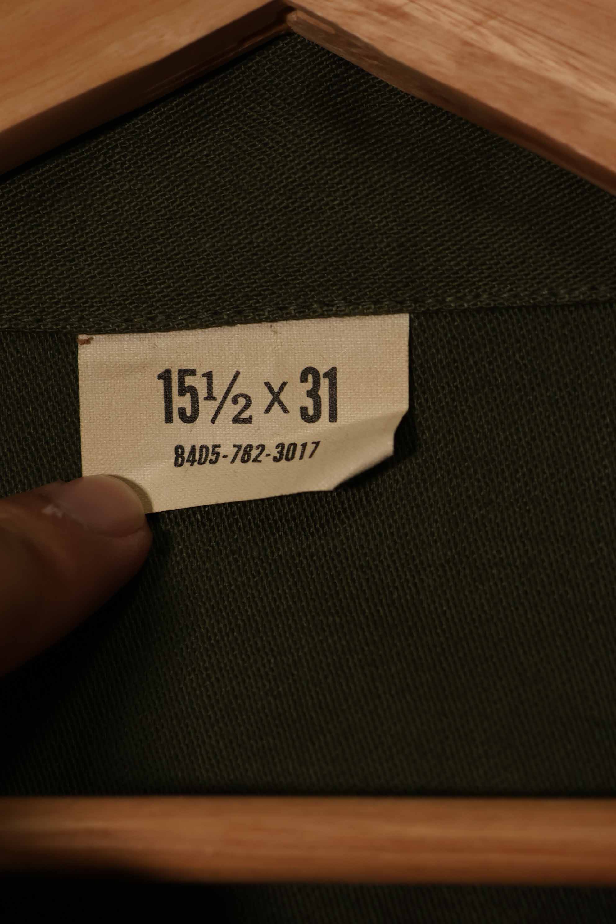 Real 1970s OG-107 utility shirt with patch, later used