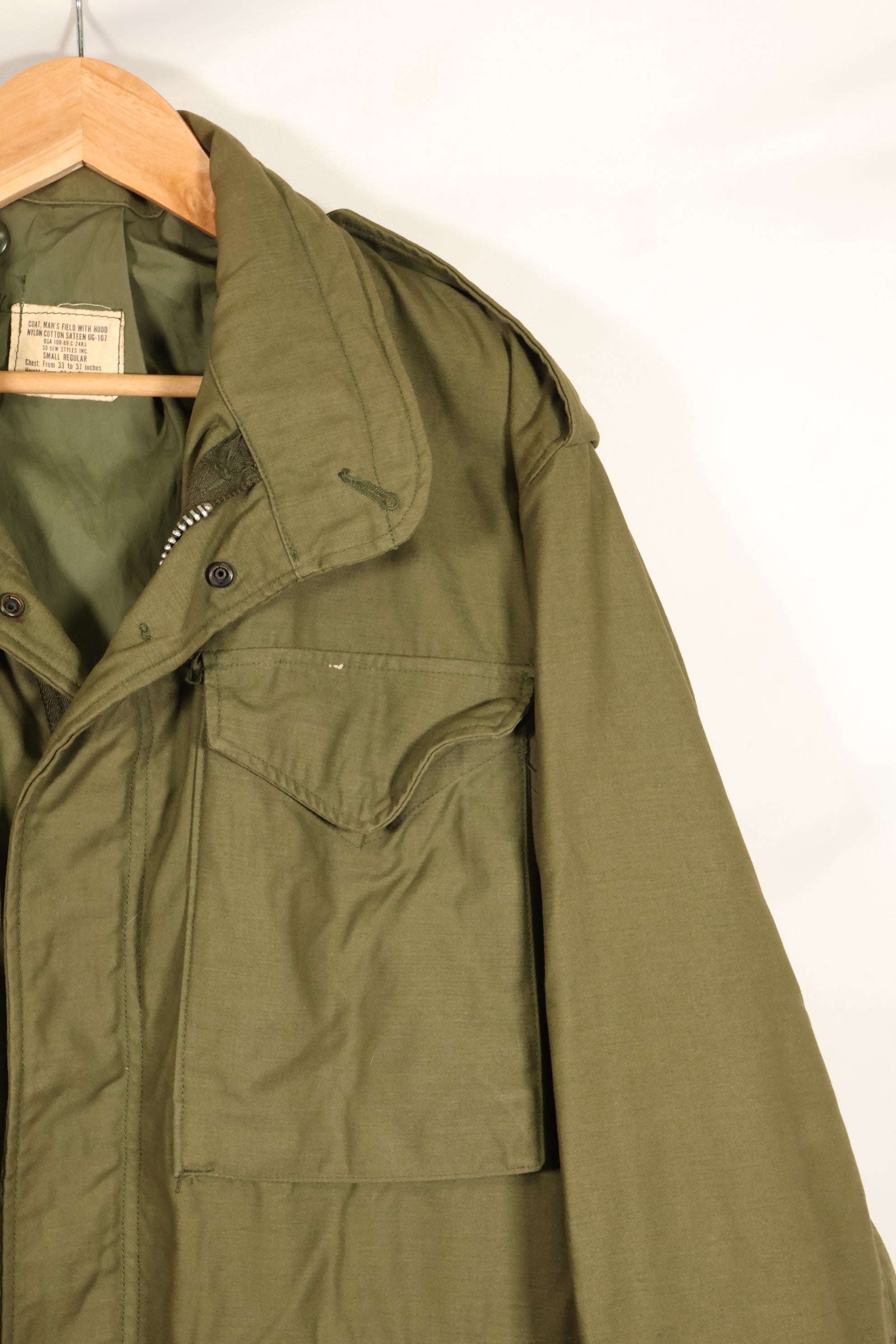 1969 Contract, S-R, 2nd Model, U.S. Army M65 Field Jacket, Good Condition, Used