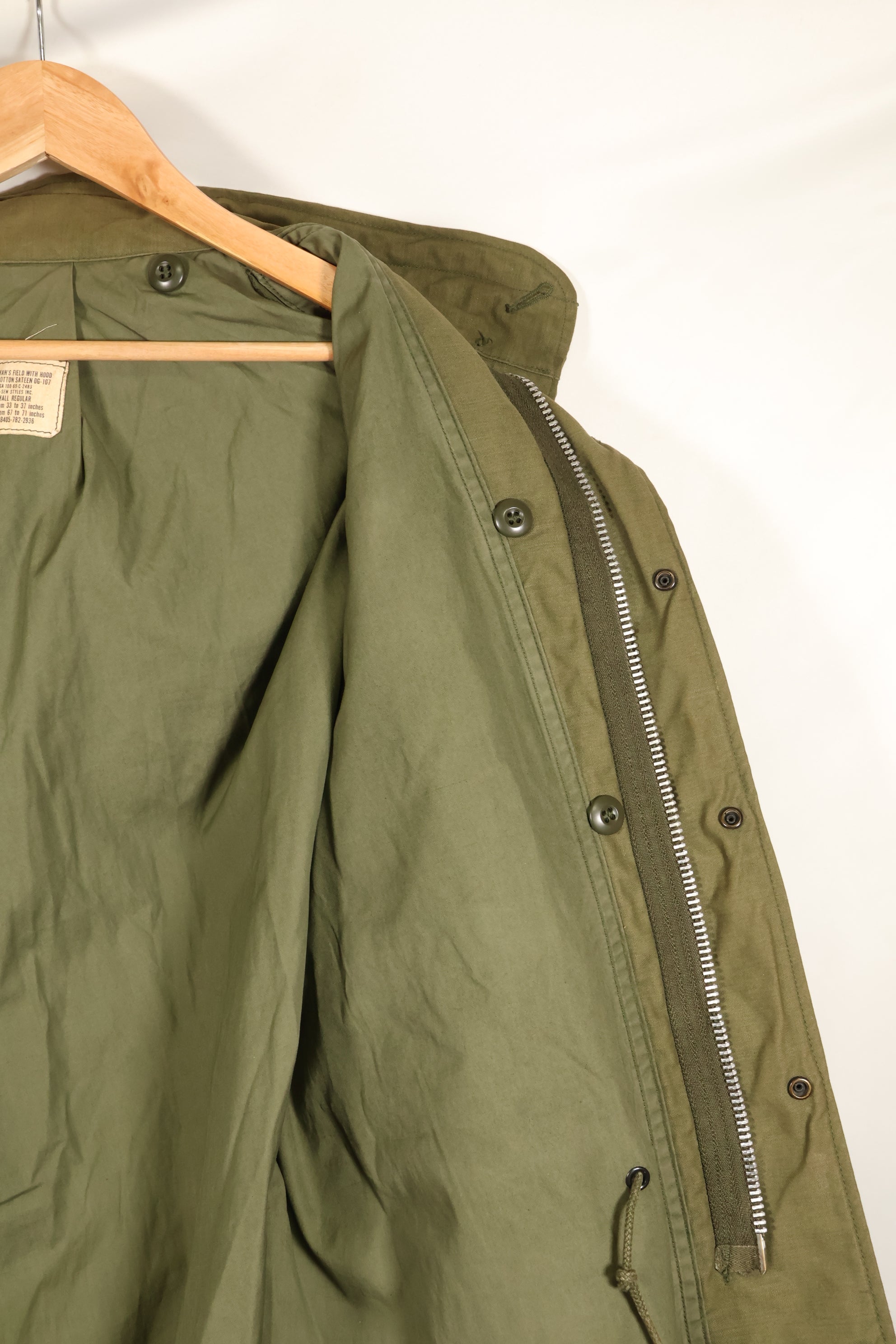 1969 Contract, S-R, 2nd Model, U.S. Army M65 Field Jacket, Good Condition, Used