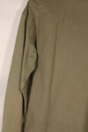 Real 1940s U.S. Marine Corps USMC M41 HBT utility jacket, faded, stained.