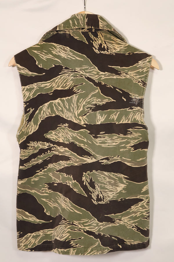 1960s US Cut Okinawa Tiger Tiger Stripe Shirt Modified Vest US-S Used