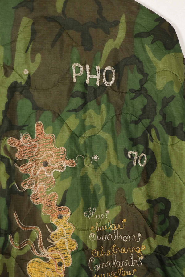 Real US Army Poncho Liner Tour Jacket DUC PHO 1969-1970