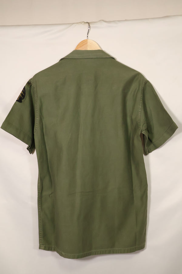 1960's Ex-Green Beret Soldier Release OG-107 Utility Shirt with First Attachment Patch, Used, C