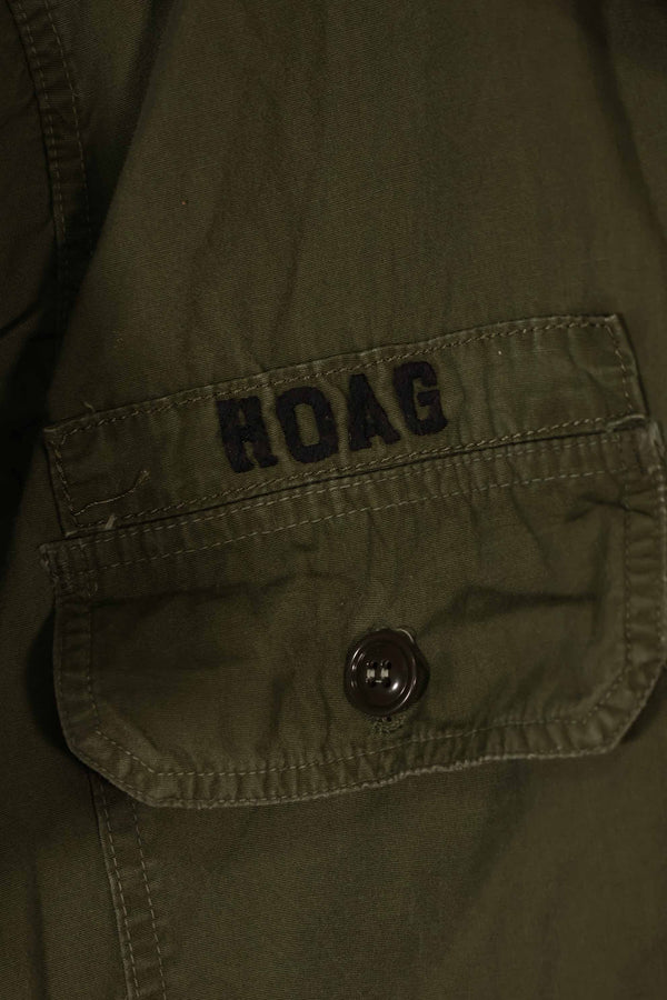 Real Poplin OG-107 utility shirt with first-attached USAF patch, size M, used.