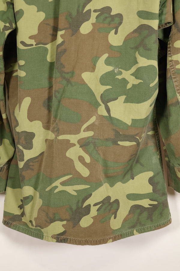 Contract circa 1967, size tag missing, early print, USMC non-rip ERDL jungle fatigues jacket, used