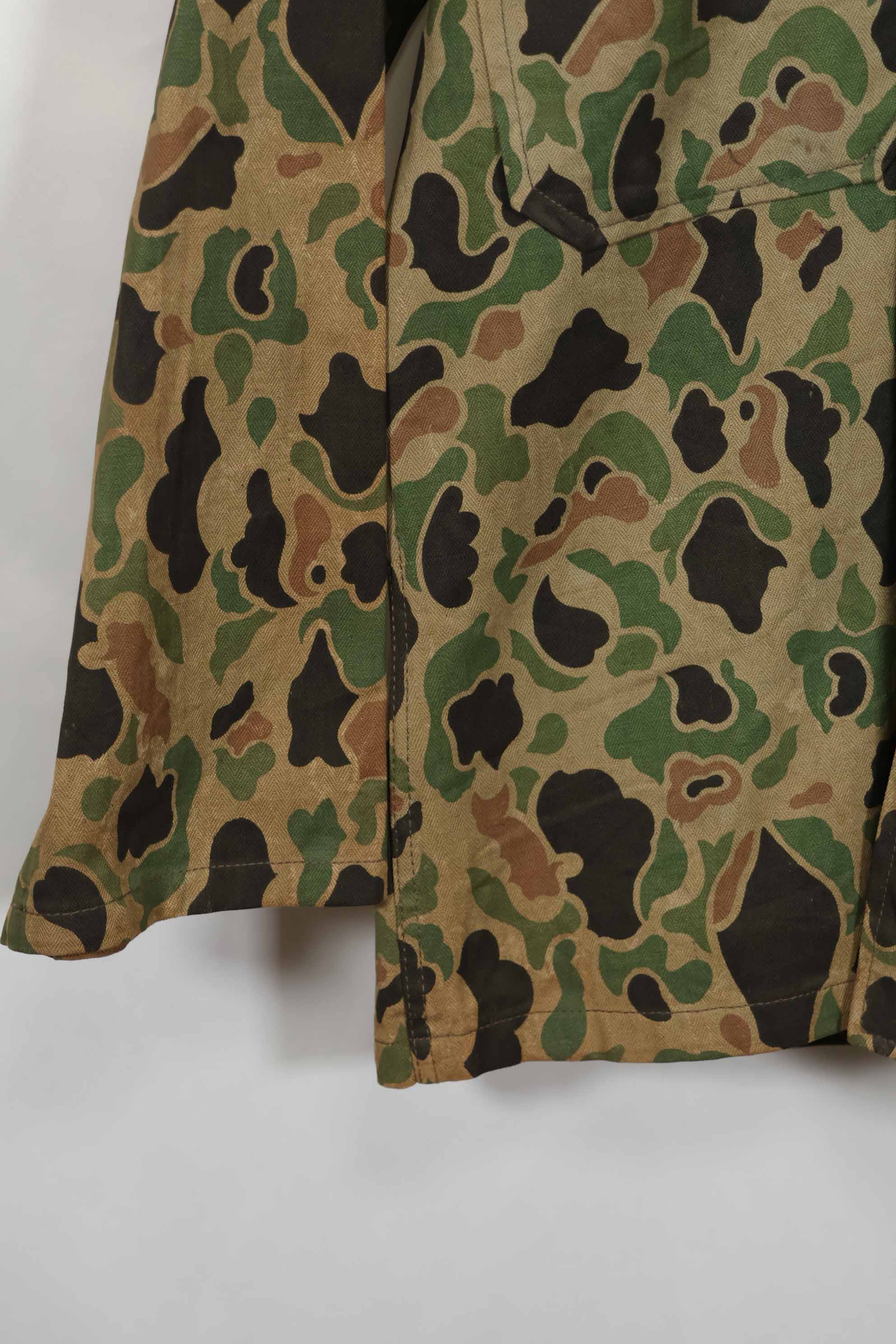 1980's Korean Army Frogskin Camouflage HBT Shirt Used D