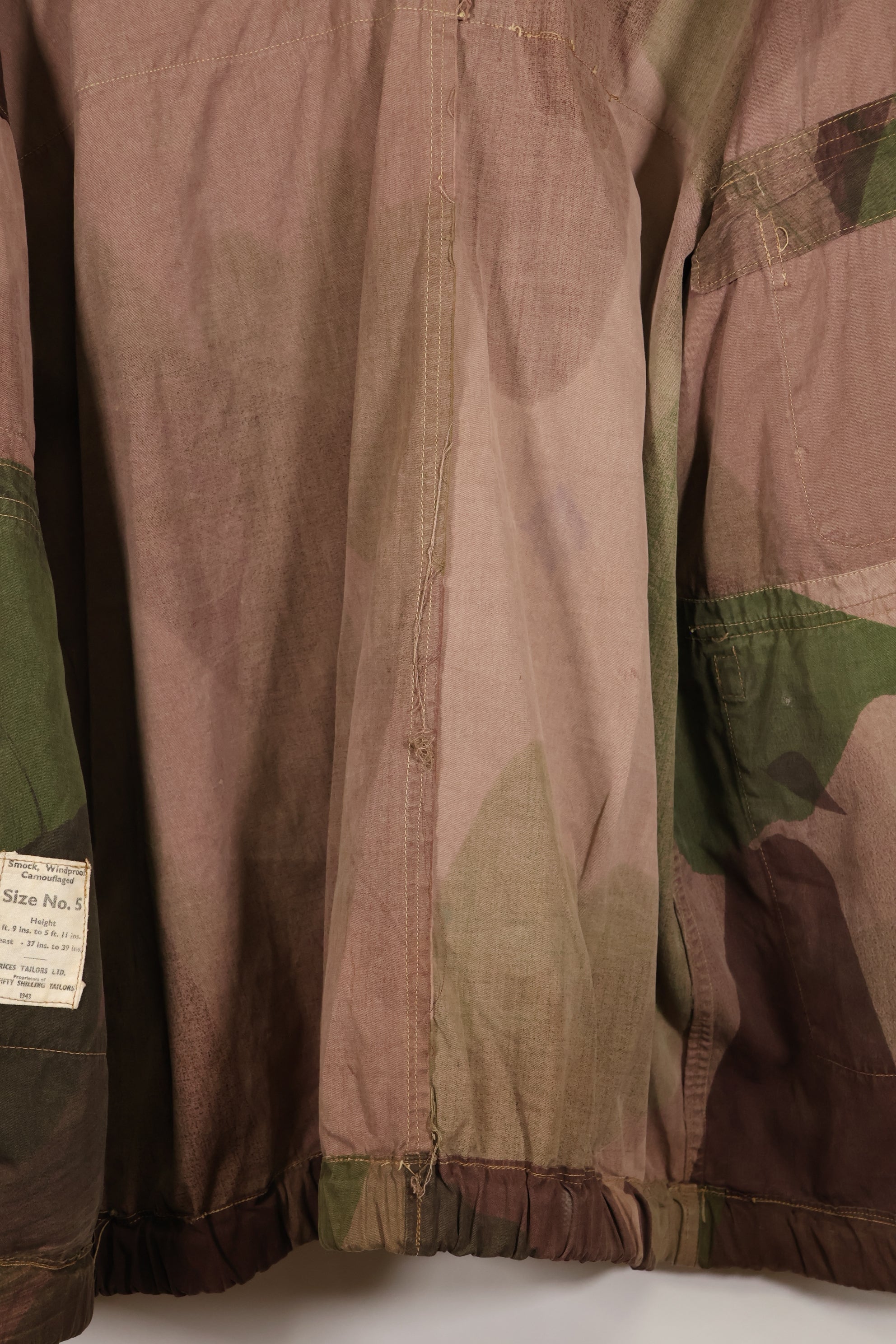 1943 British Army SAS WINDPROOF Smock Zipper Modified Indochina War Used