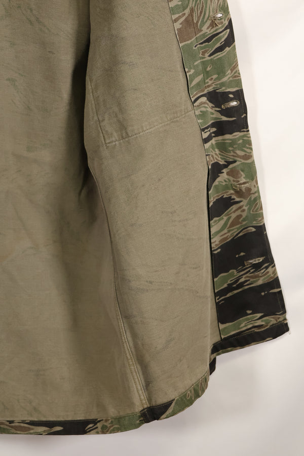 実物　USカット　シルバータイガーストライプ　シャツ　推定US-M　状態良い　背面ステンシルあり