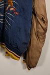 Real early 1950's Japan Jacket, rare embroidery, with piping, used, zipper damaged.