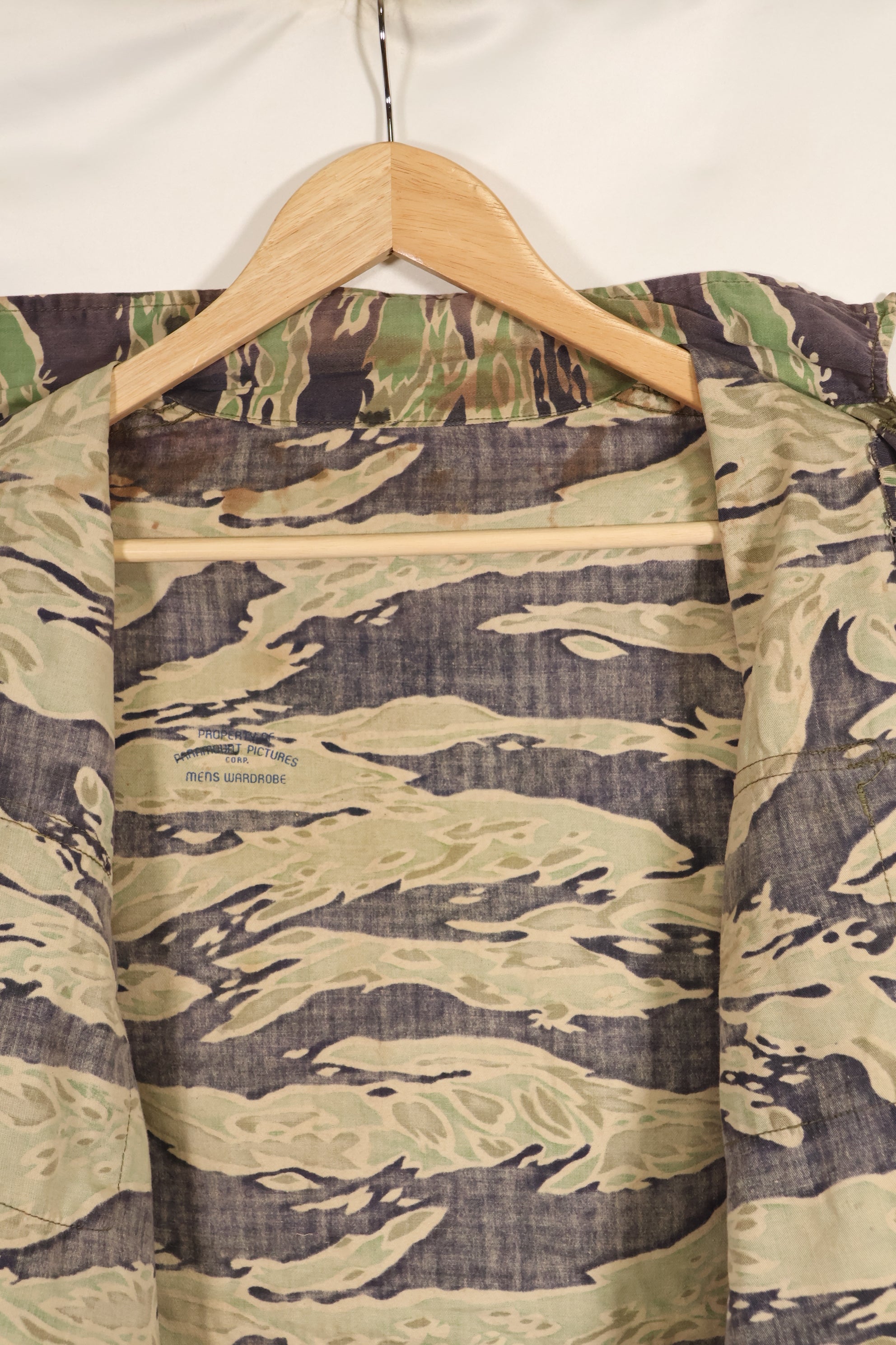 Real Movie Costume Late War Pattern US-Size Tiger Stripe Shirt Paramount Pictures