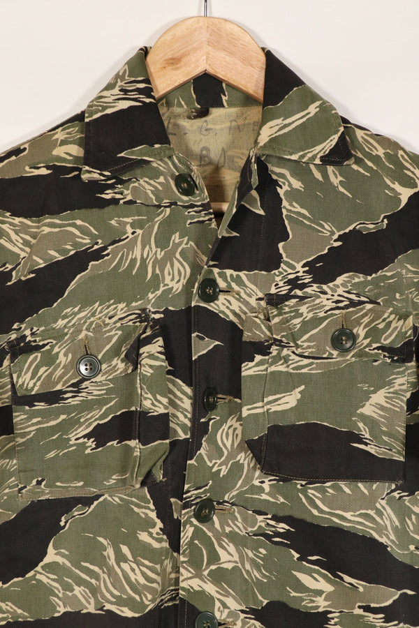 Real Okinawa Tiger Tiger Stripe Shirt JWD Short Sleeve Custom Scratches, etc. Repair Buttons