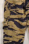 Late 1960s Gold Tiger Stripe Pants US Cut US-M Modified Faded Used