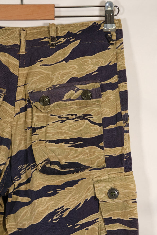 Late 1960s Gold Tiger Stripe Pants US Cut US-M Modified Faded Used