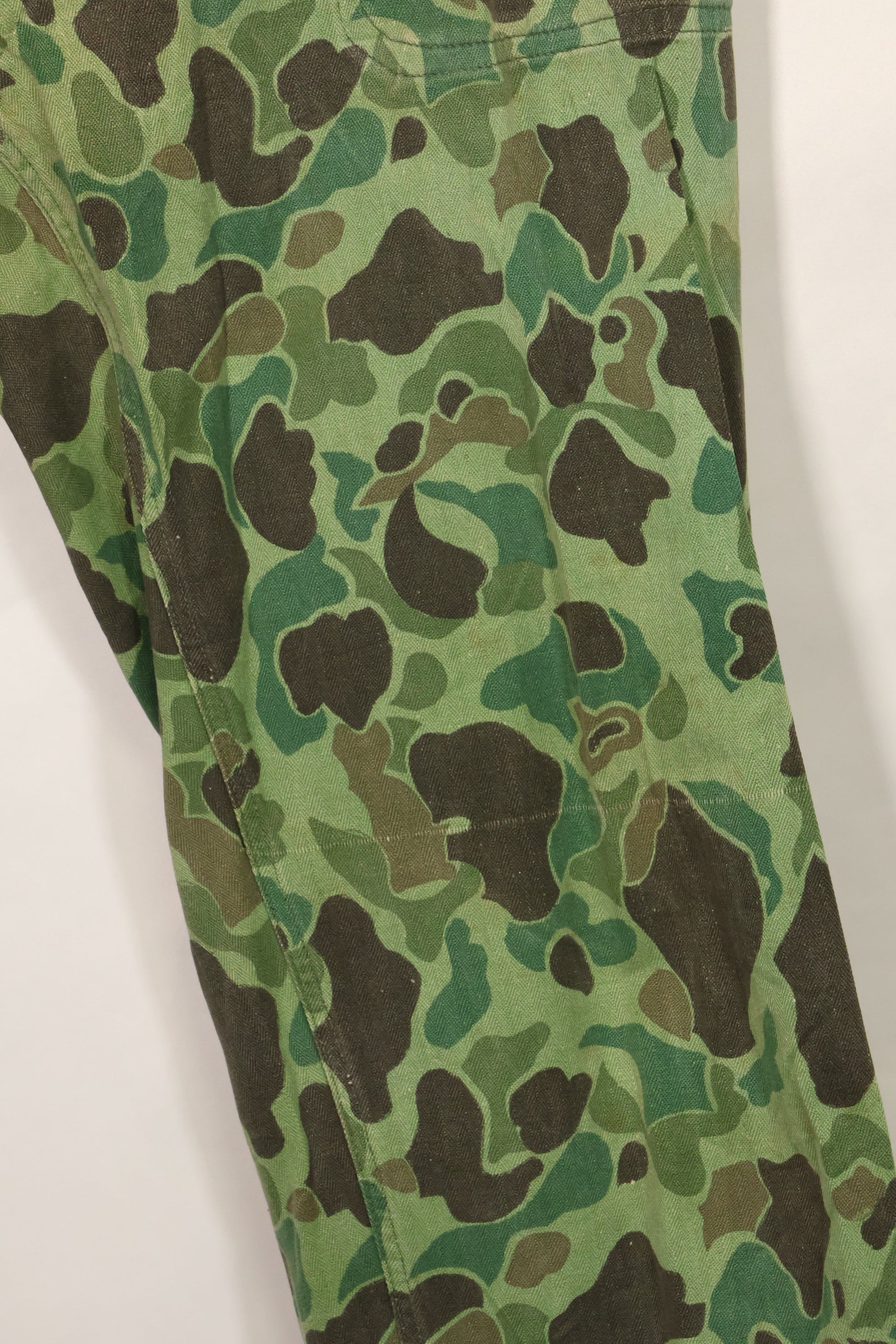 1960s-70s Korean Army Frogskin Camouflage Pants Baker Pants Cut Used B