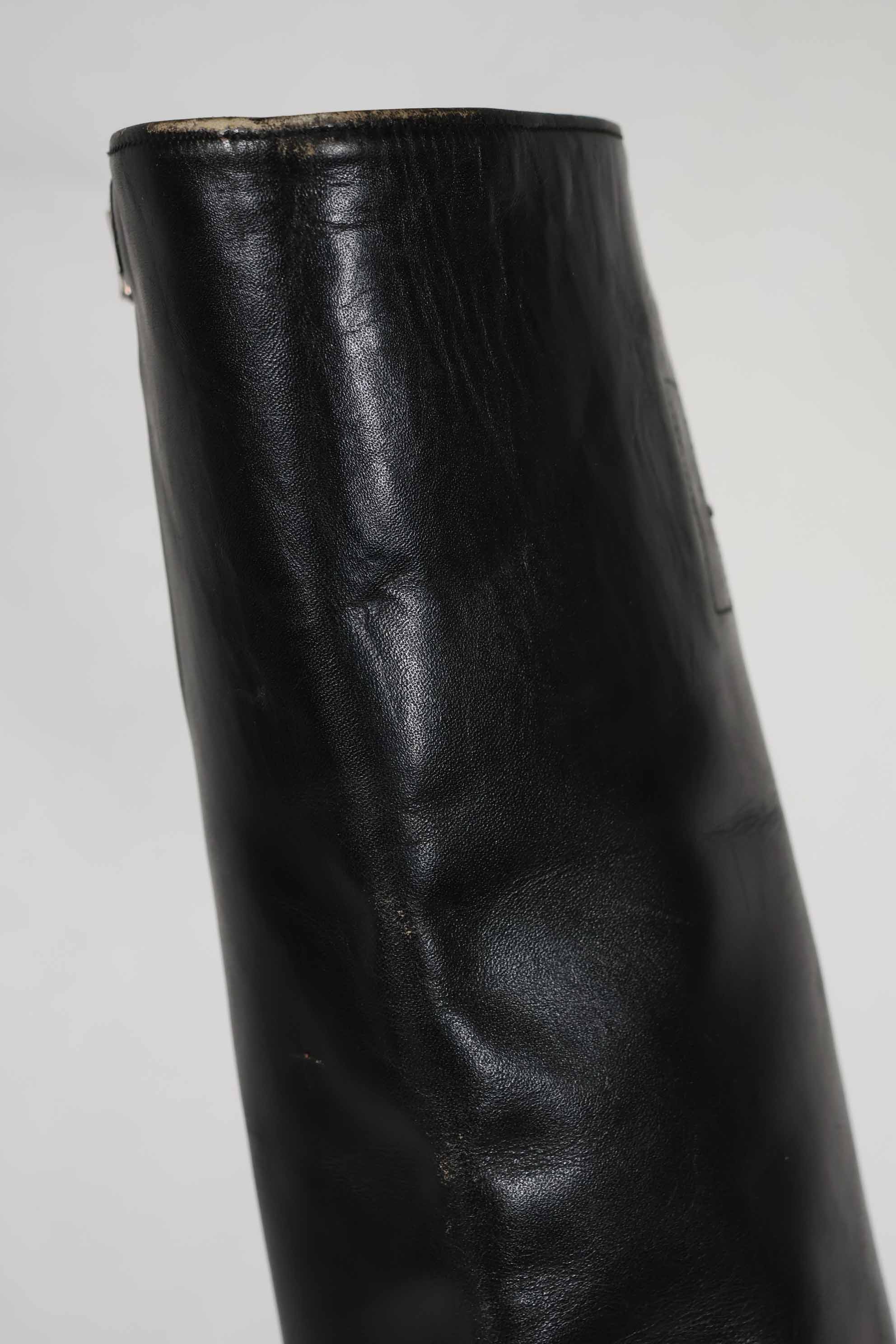 1960's West German Police Riding Boots, Scuffed, Used.