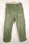 Mid-1960s, 36x31, U.S. Army, OG-107 Utility Pants, Type I, Used