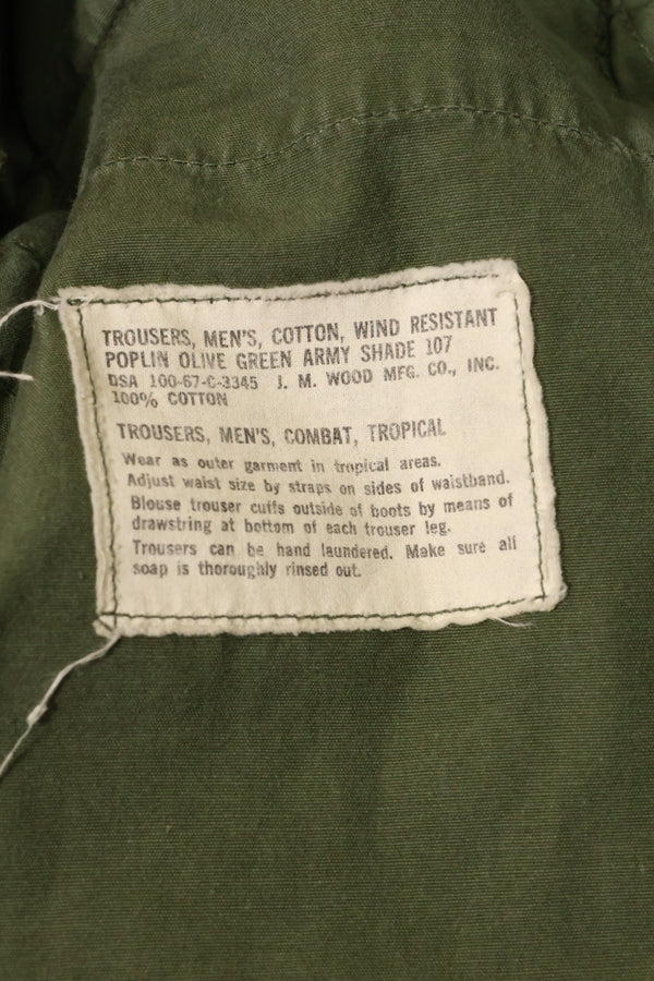1967 Contract 3rd Model Non Ripstop Jungle Fatigue Pants L-S Used