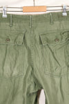 Mid-1960s, 36x31, U.S. Army, OG-107 Utility Pants, Type I, Used