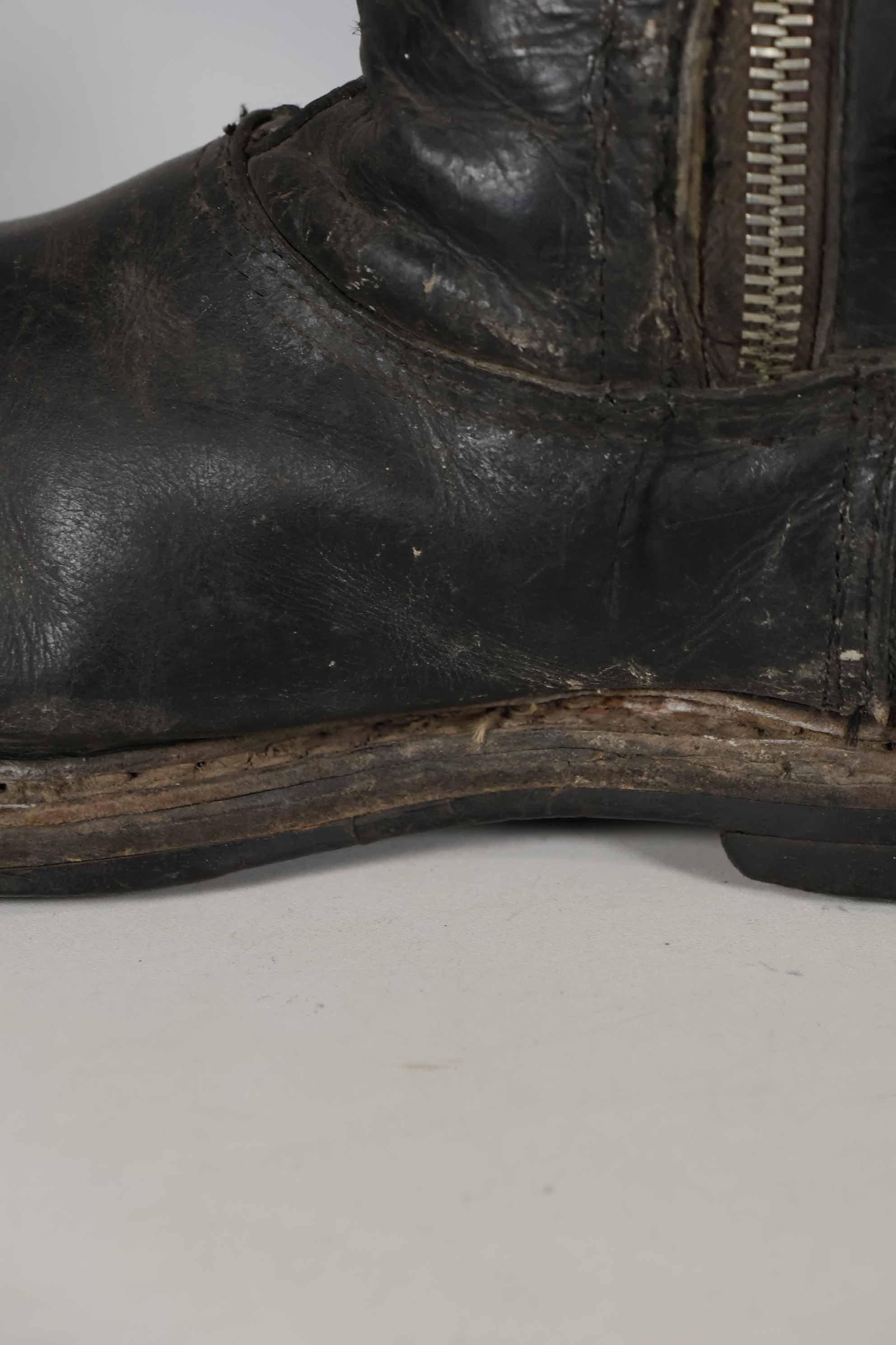 1940s German Air Force Luftwaffe black pilot boots, used.