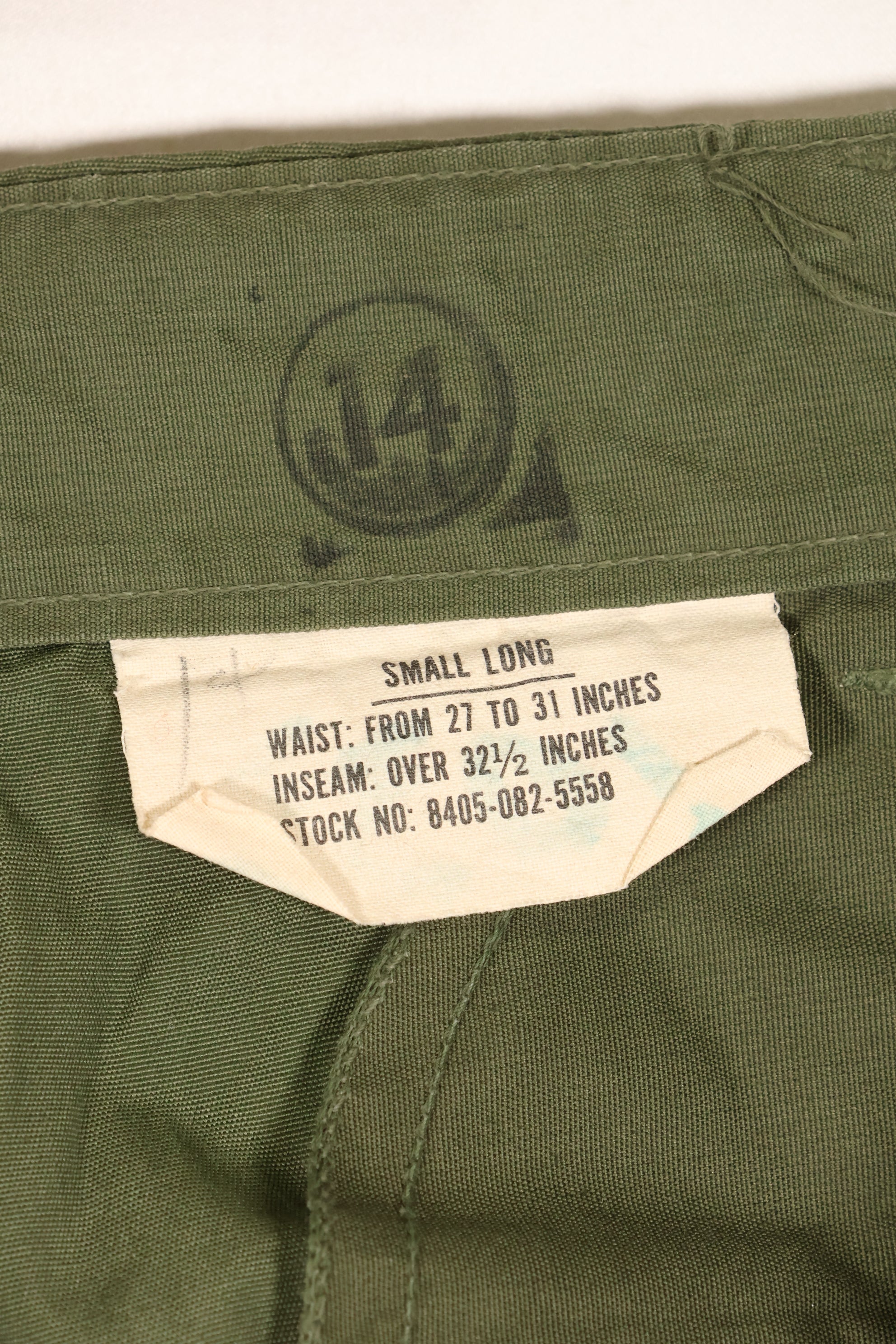 Estimated circa 1967 | S-L | 3rd Model Non-Ripstop Jungle Fatigue Pants | Faded | Used