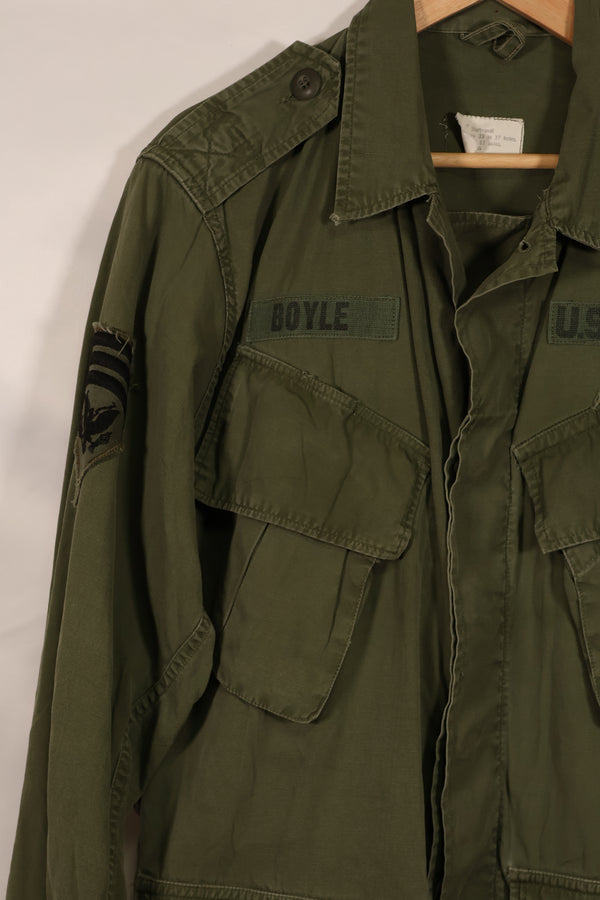 Real Japanese made FEC-39917 2nd Model Jungle Fatigue Jacket, 25th Infantry Division, with patch, used.