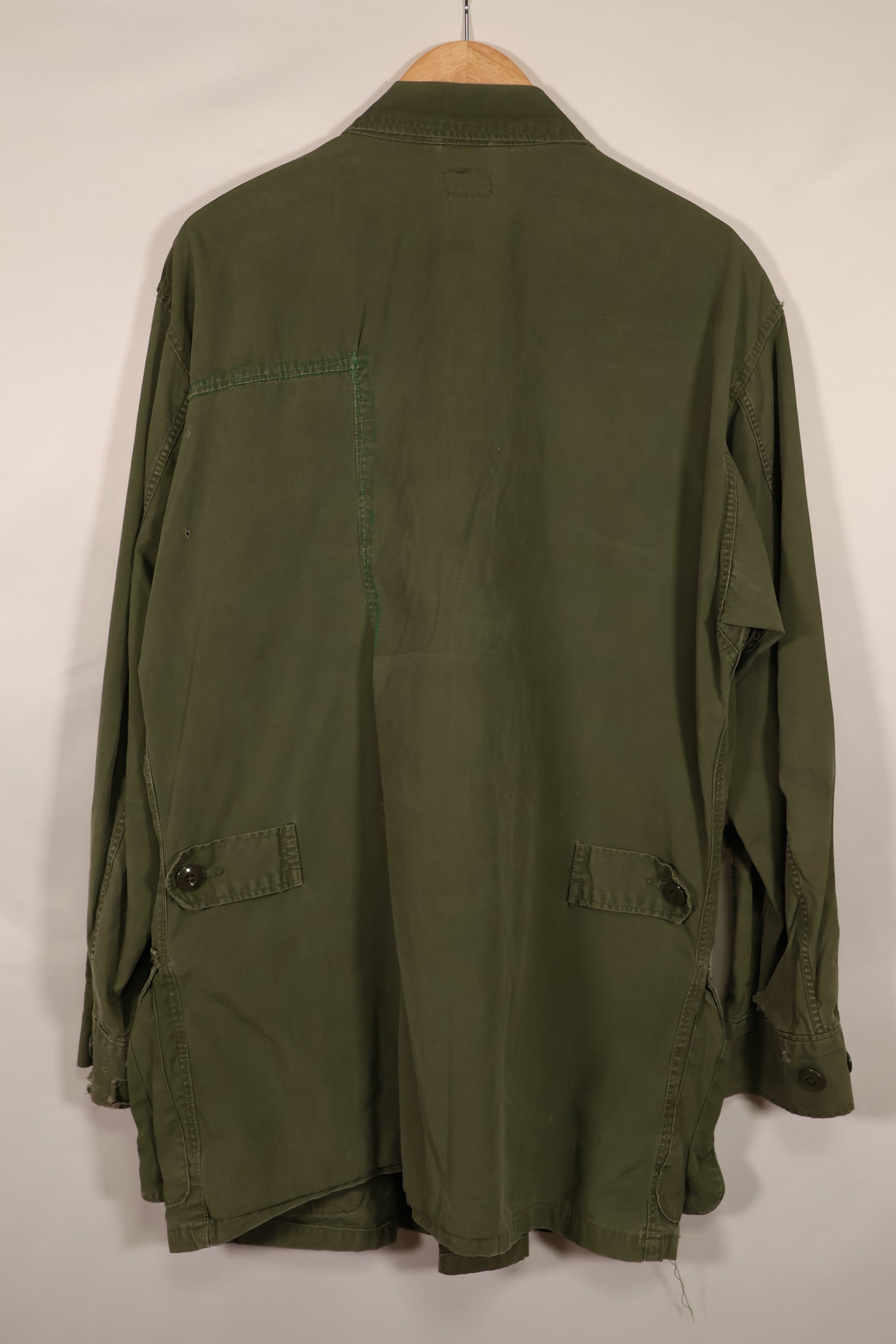 Real 1964 1st Model Jungle Fatigue Jacket, scratches, holes, poor condition.