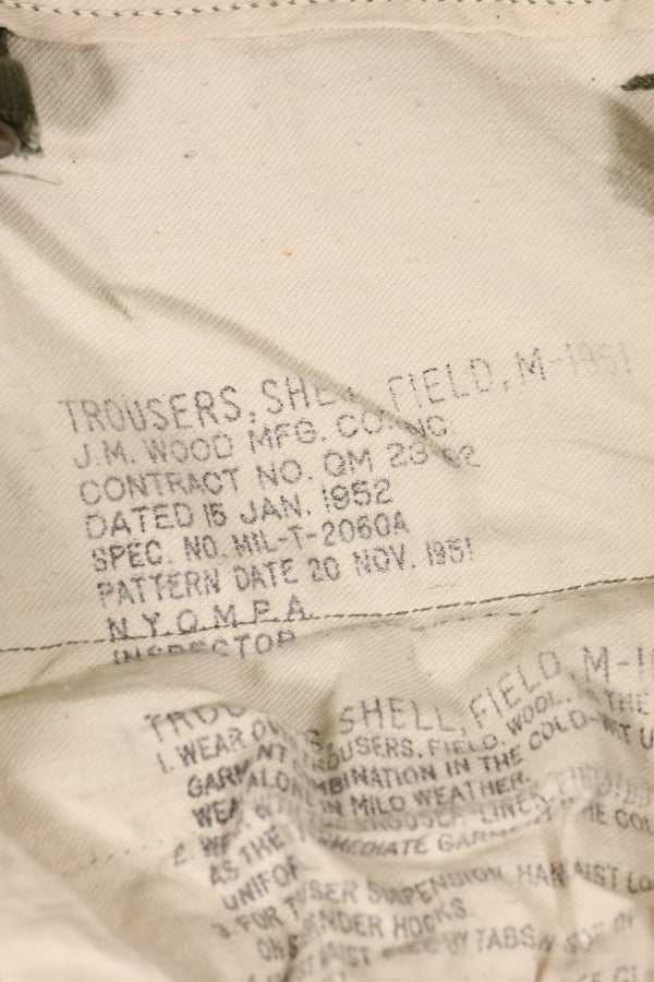 1952 Contract, M-L, U.S. Army, M51 Field Pants, Some Wear, Used