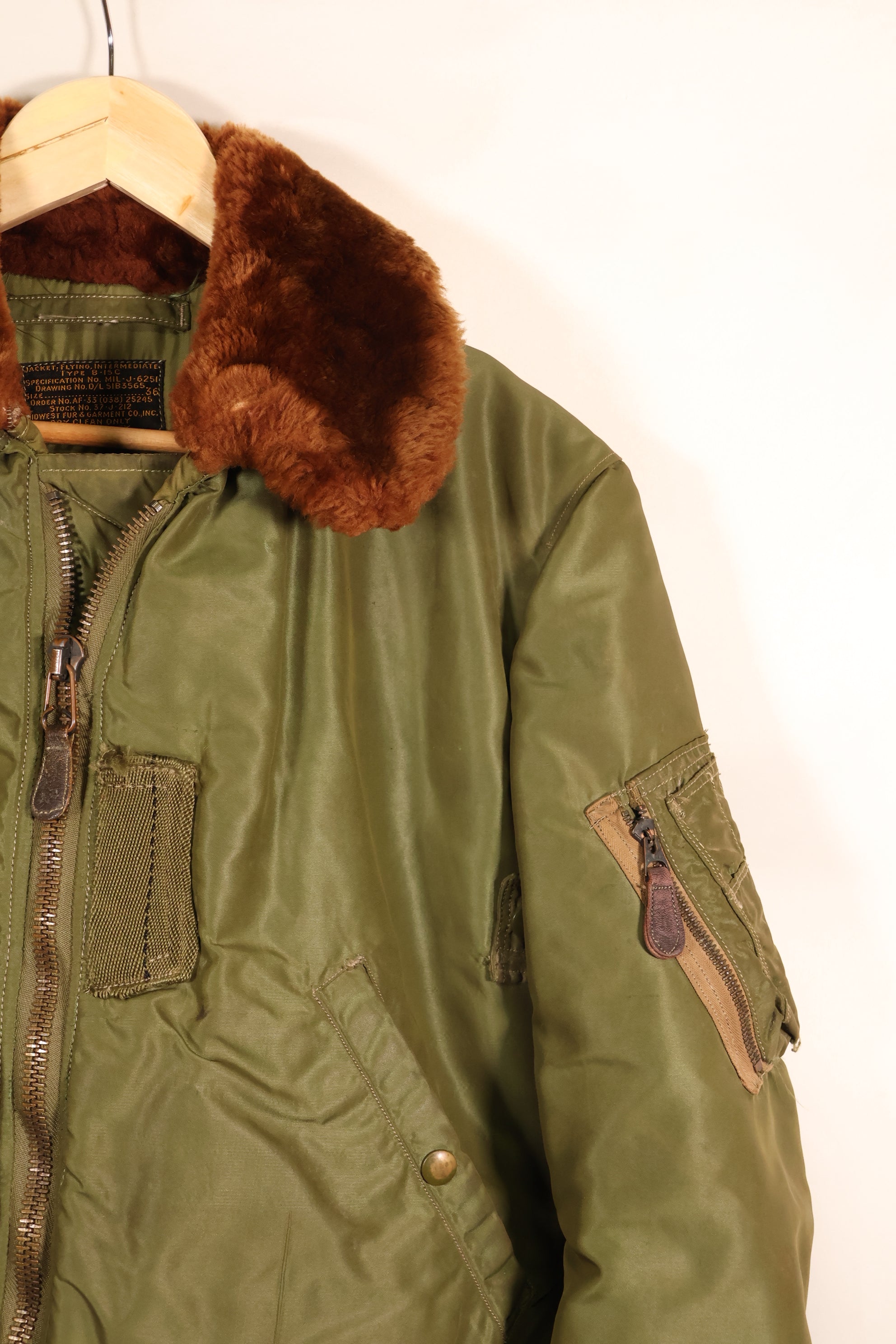 Late 1940s–Early 1950s, U.S. Air Force, B-15C Flight Jacket, Rare Green Version, Used