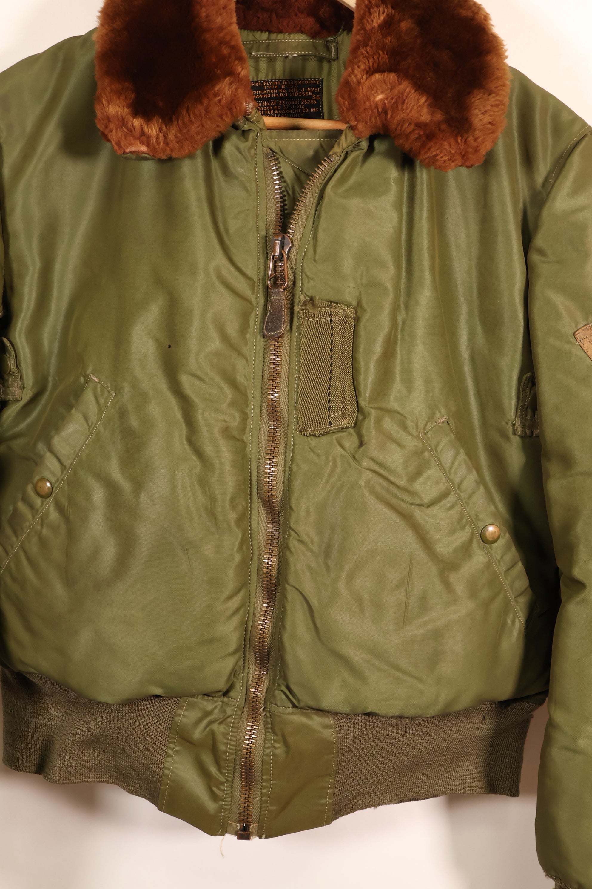 Late 1940s–Early 1950s, U.S. Air Force, B-15C Flight Jacket, Rare Green Version, Used